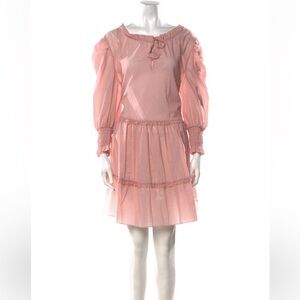 Misa Dress Maya sunrise Cottagecore Pink Mini Long Sleeve Misa Los Angeles XS